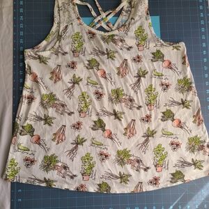 Harry Potter Mandrake Hot Topic Botanical Print Tank Top Large